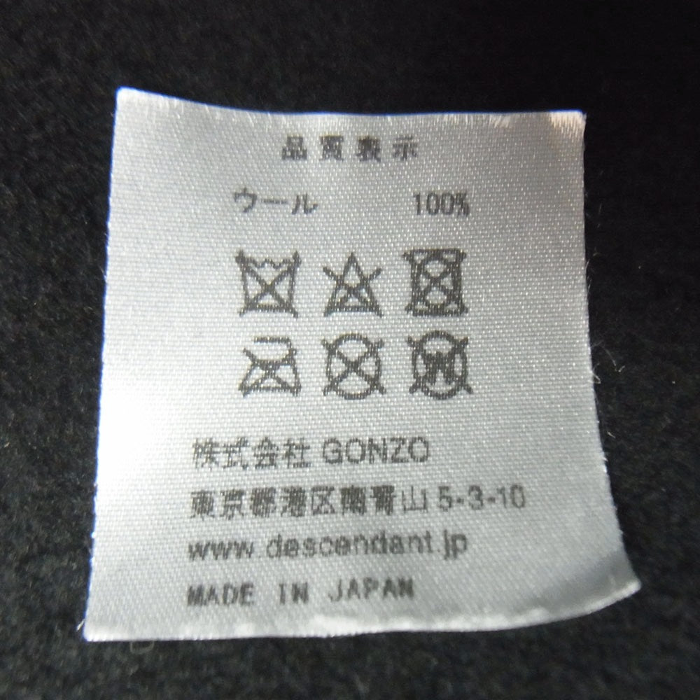 DESCENDANT ディセンダント 22AW 222MYDS-HT01 ROTH HAT ロゴ刺繍 ウール ハット ブラック系 F【新古品】【未使用】【中古】