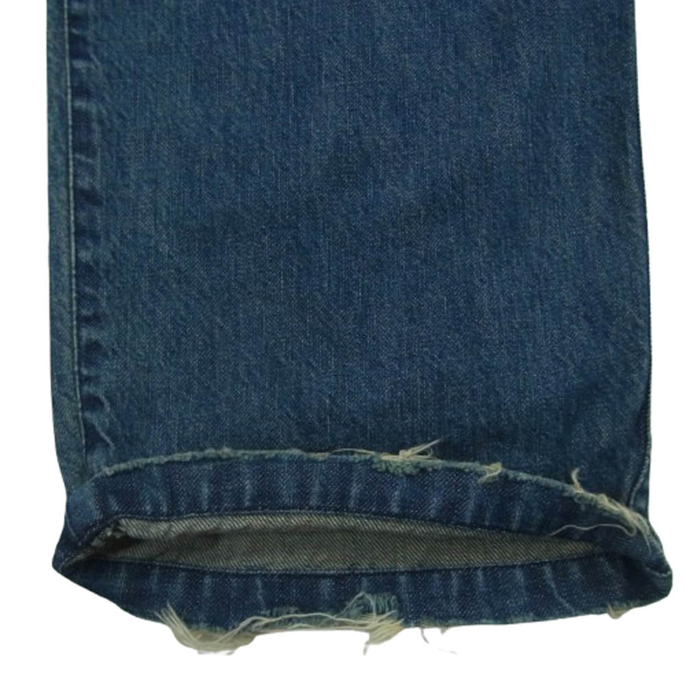 GOODENOUGH グッドイナフ ダメージ加工 ワッペン デニム カーゴ パンツ コットン インディゴブルー系 XL【中古】