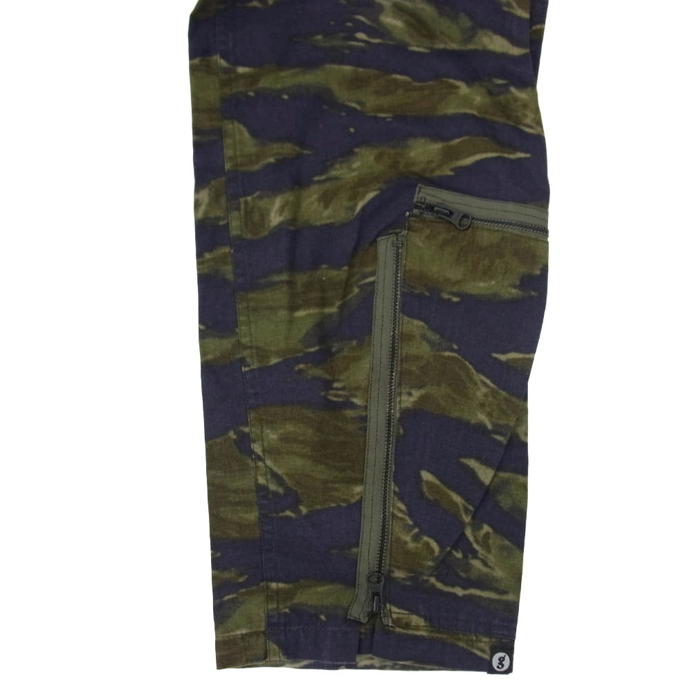 GOODENOUGH グッドイナフ GE-142010 TIGER BLEED FLIGHT PANTS タイガーカモ パンツ モスグリーン系 L【中古】