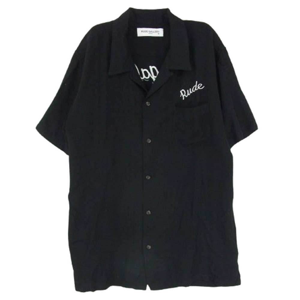 RUDE GALLERY ルードギャラリー ロゴ刺繍 レーヨン オープンカラー