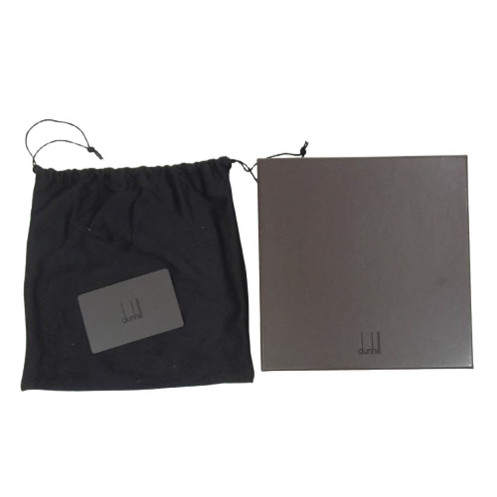 Dunhill ダンヒル シルバーバックル レザー ベルト ブラック系【中古】