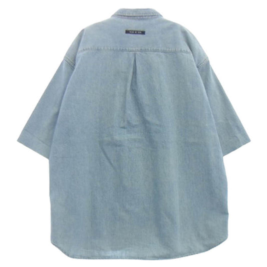 FEAR OF GOD フィアオブゴッド 6H19-2010 Denim SHORT SLEEVE デニム ショートスリーブ 半袖 シャツ ジャケット ライトブルー系 M【中古】