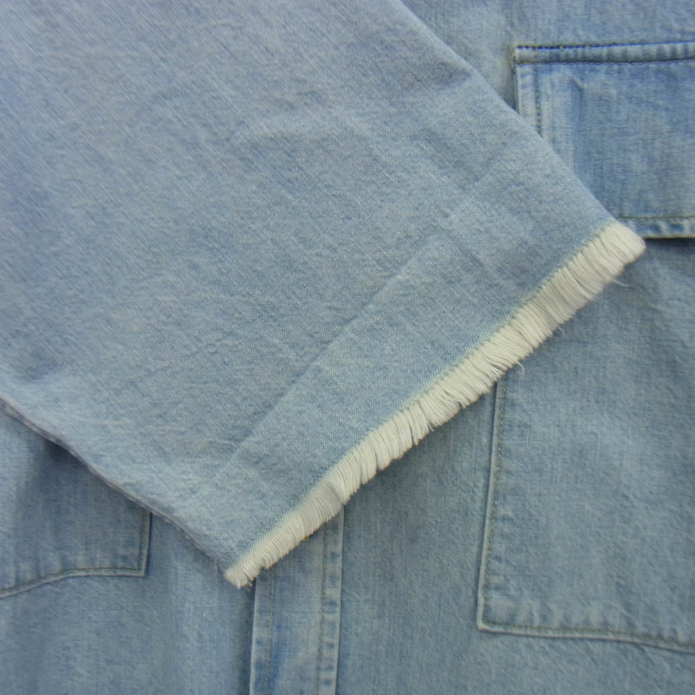 FEAR OF GOD フィアオブゴッド 6H19-2010 Denim SHORT SLEEVE デニム ショートスリーブ 半袖 シャツ ジャケット ライトブルー系 M【中古】