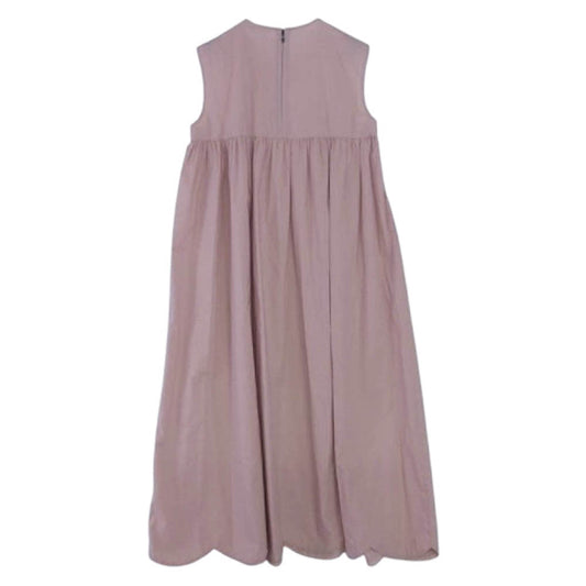 YOKO CHAN ヨーコチャン YCD-220-584 Hem Scallop Cotton Dress ヘムスカラップ ドレス ノースリーブ ワンピース ピンク系 36【中古】
