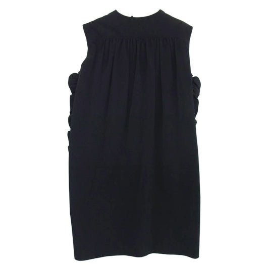 YOKO CHAN ヨーコチャン YCD-221-768 Side Ruffle Dress サイドフリル ロングシャツ ノースリーブ ワンピース ブラック系 36【中古】