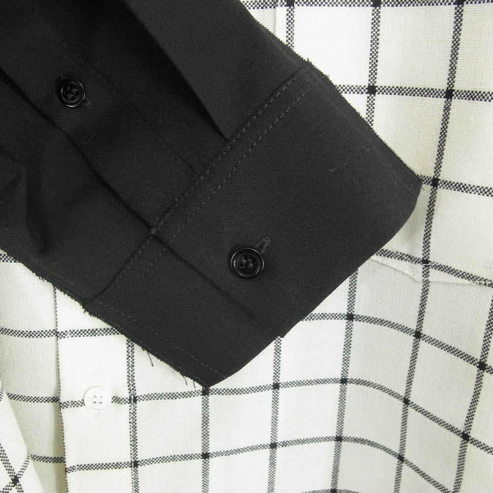 MARNI マルニ CUMU0278Q1 WOOL CHECK SHIRT MAIZE チェック切替 ウール シャツ オフホワイト系 48【美品】【中古】