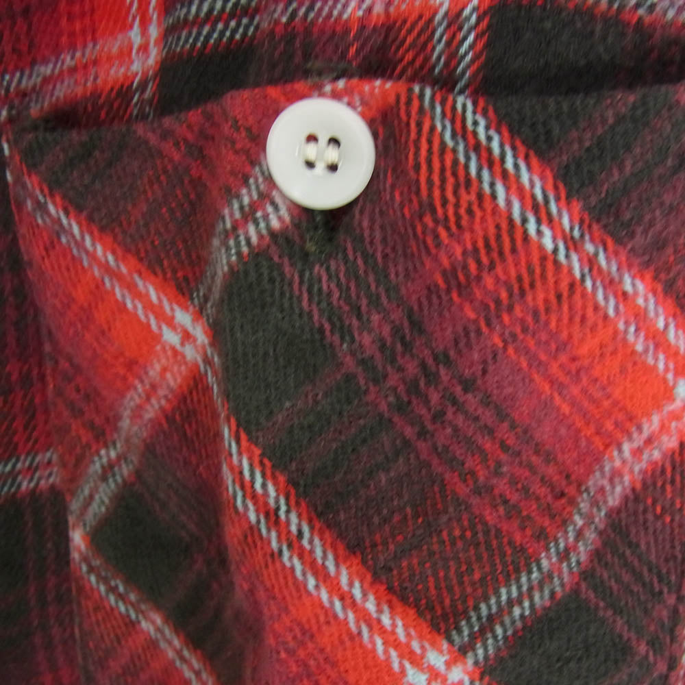 ヴィンテージ 50s BIG YANK ビッグヤンク マチ付き ネル チェック シャツ レッド系 サイズ表記無【中古】