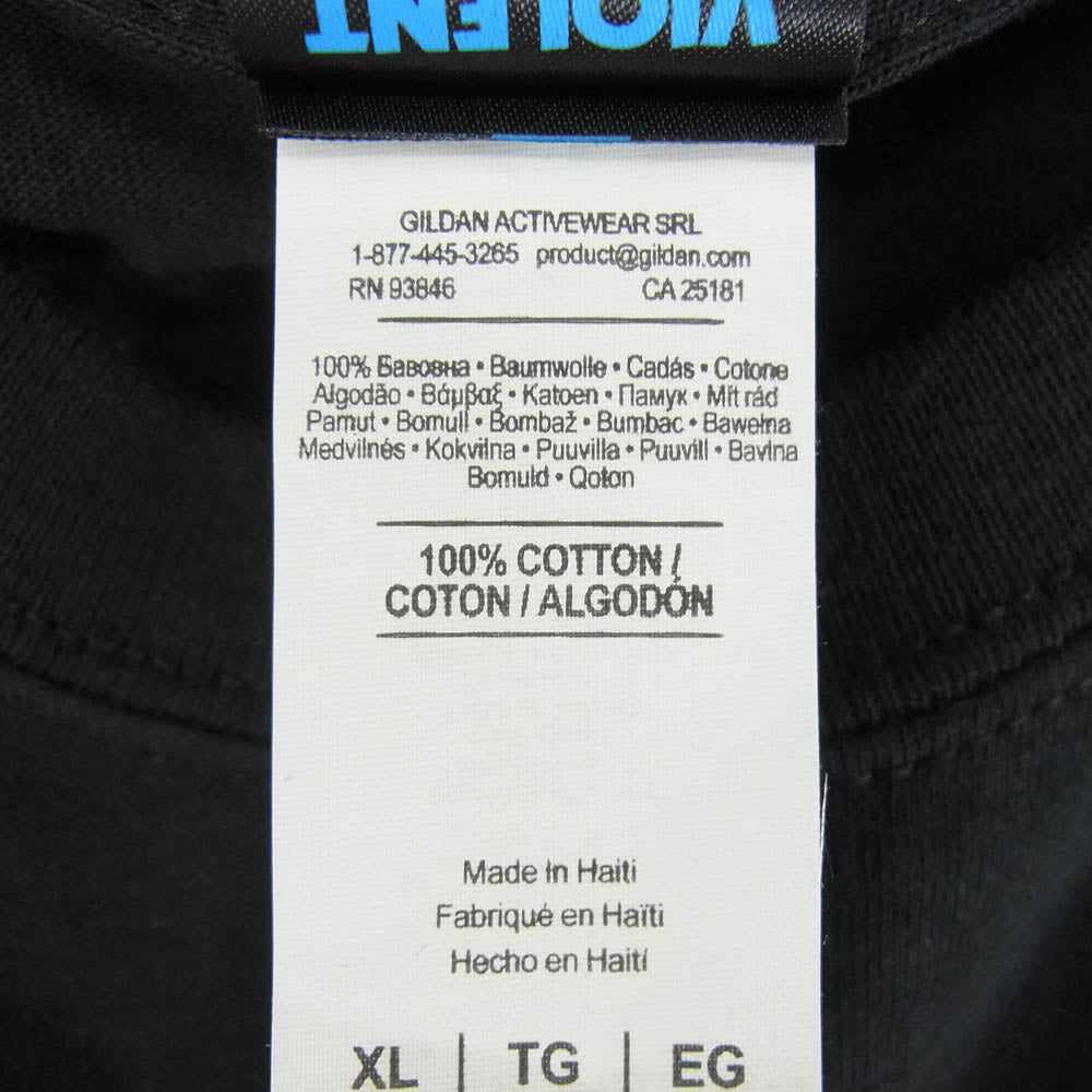 バイオレント グラインド バック プリント ロゴ 半袖 Tシャツ ブラック系 XL【極上美品】【中古】