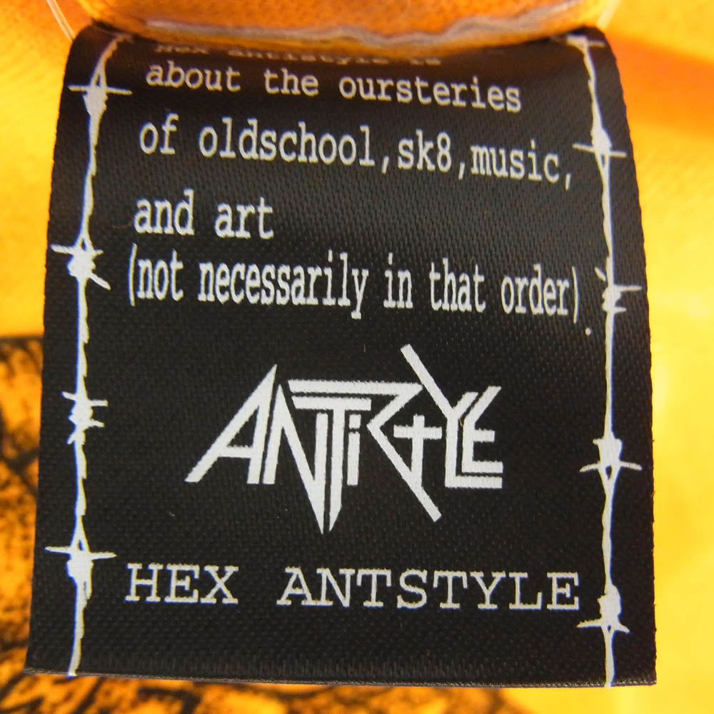 HEX ANTISTYLE ヘックスアンチスタイル フロント プリント ロゴ 半袖 Tシャツ オレンジ系 L【極上美品】【中古】