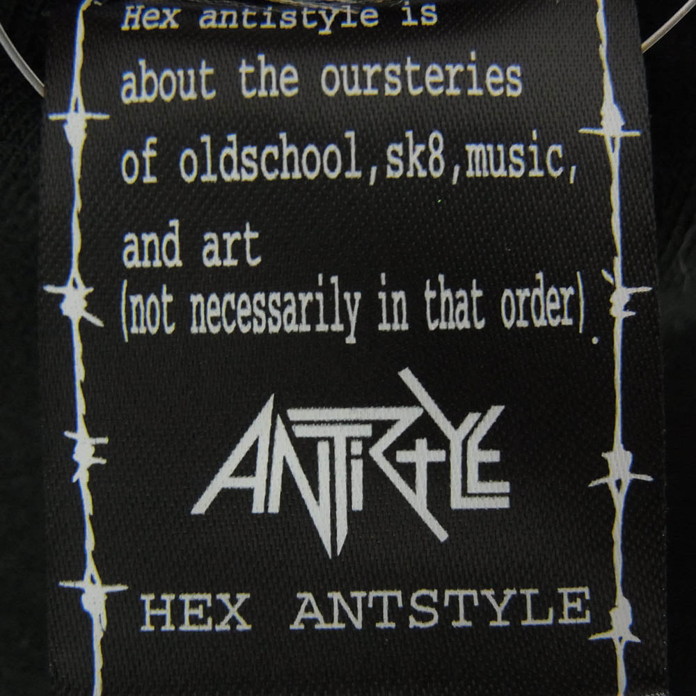 HEX ANTISTYLE ヘックスアンチスタイル フロント プリント ロゴ 半袖 Tシャツ ブラック系 L【極上美品】【中古】