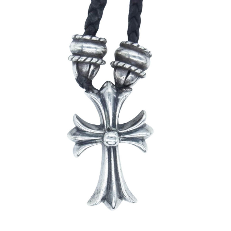 クロムハーツ CHROME HEARTS スモールクロス 革紐 クロムハーツ スモール CH クロス ペンダント - 皮ひも付