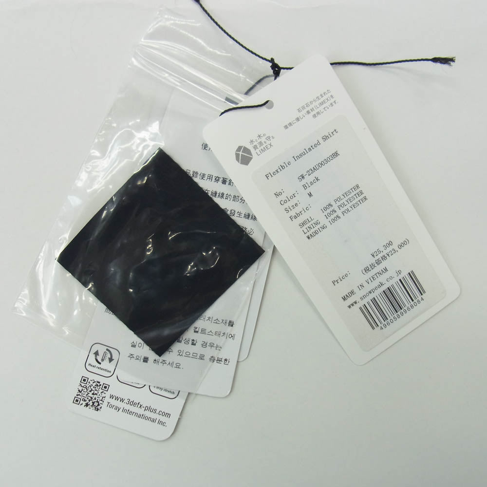 snowpeak スノーピーク SW-23AU003 FLEXIBLE INSULATED SHIRT フレキシブル インシュレイテッド シャツ ブラック系 M【中古】
