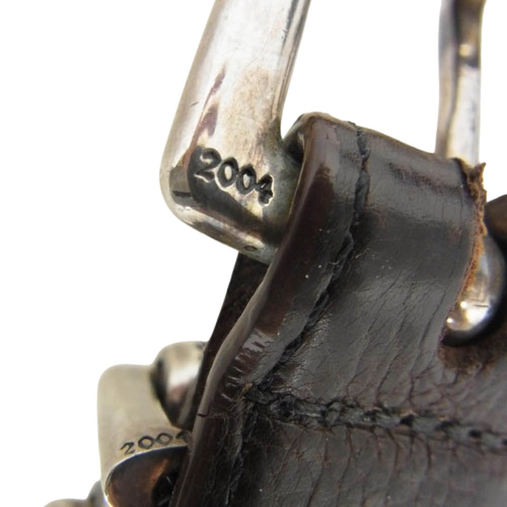 CHROME HEARTS クロムハーツ(原本無) BLT ROLLER 3PC 1.0 1.0inch ローラー バックル レザー ベルト ダークブラウン系 32【中古】