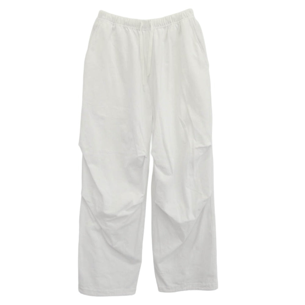 COMOLI コモリ 25AW C03-05006 コットンジャージ ニータックパンツ ホワイト系 1【中古】 COMOLI コモリ 25AW C03-05006 コットンジャージ ニータックパンツ