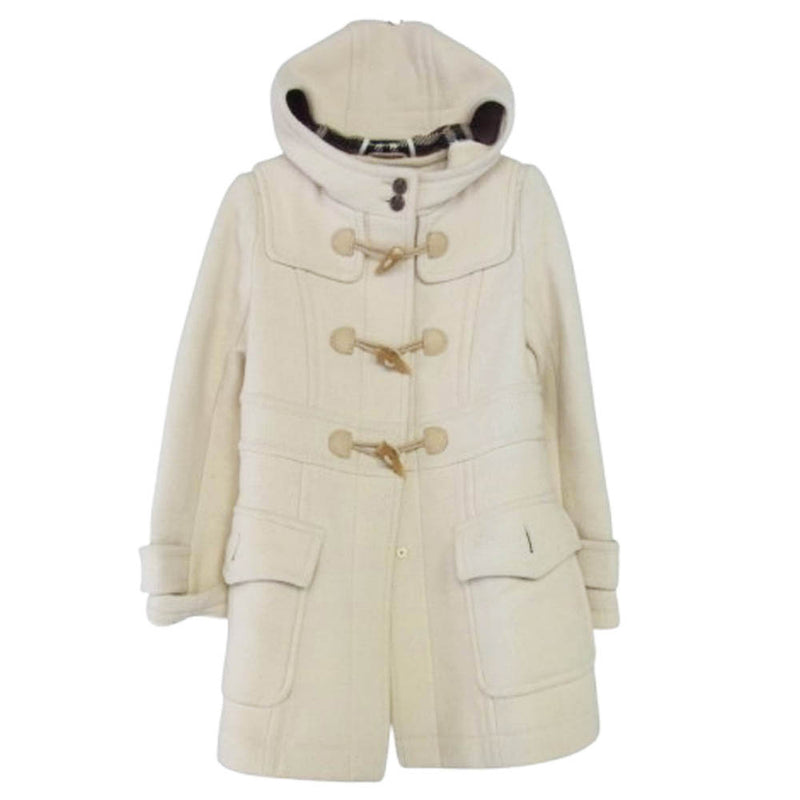 美品 バーバリーブルーレーベル フード付きファーコート カシミア混