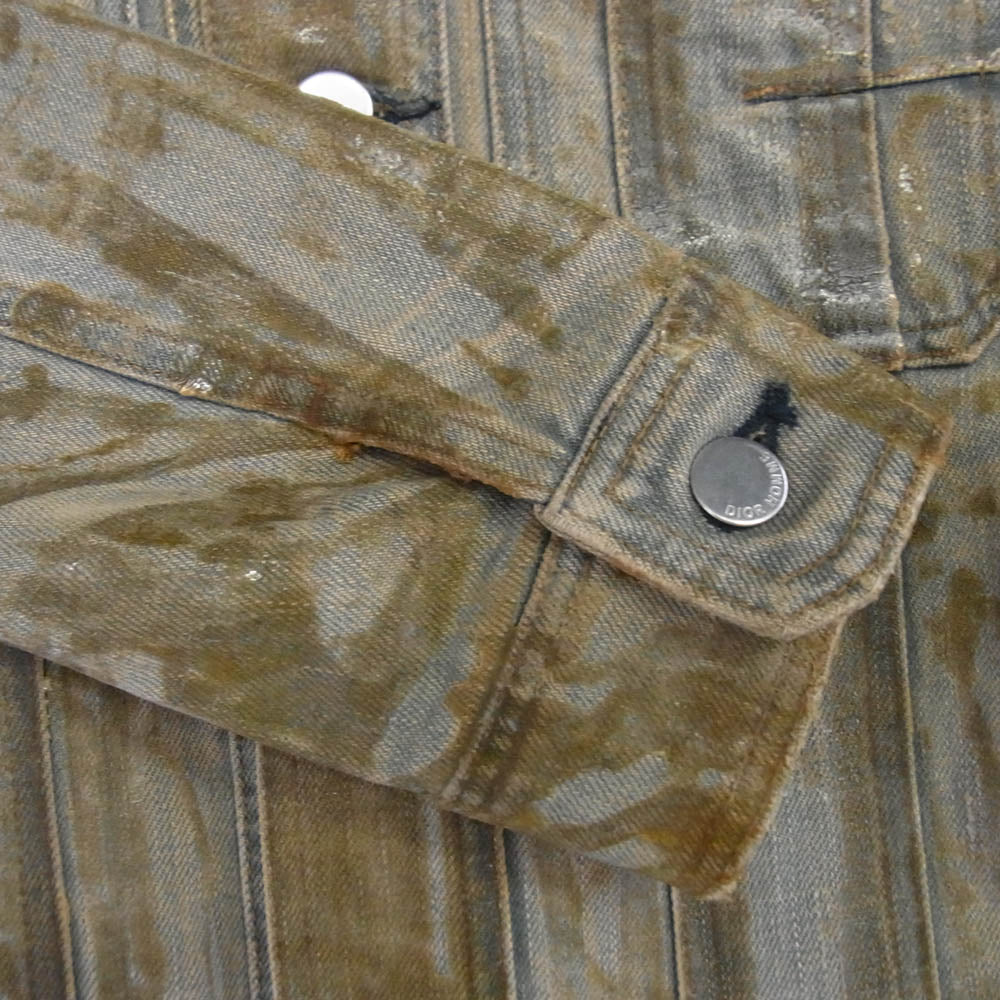 DIOR HOMME ディオールオム 04SS エディ期 アイスブルー ラスターコーティング デニム ジャケット マルチカラー系 50【中古】