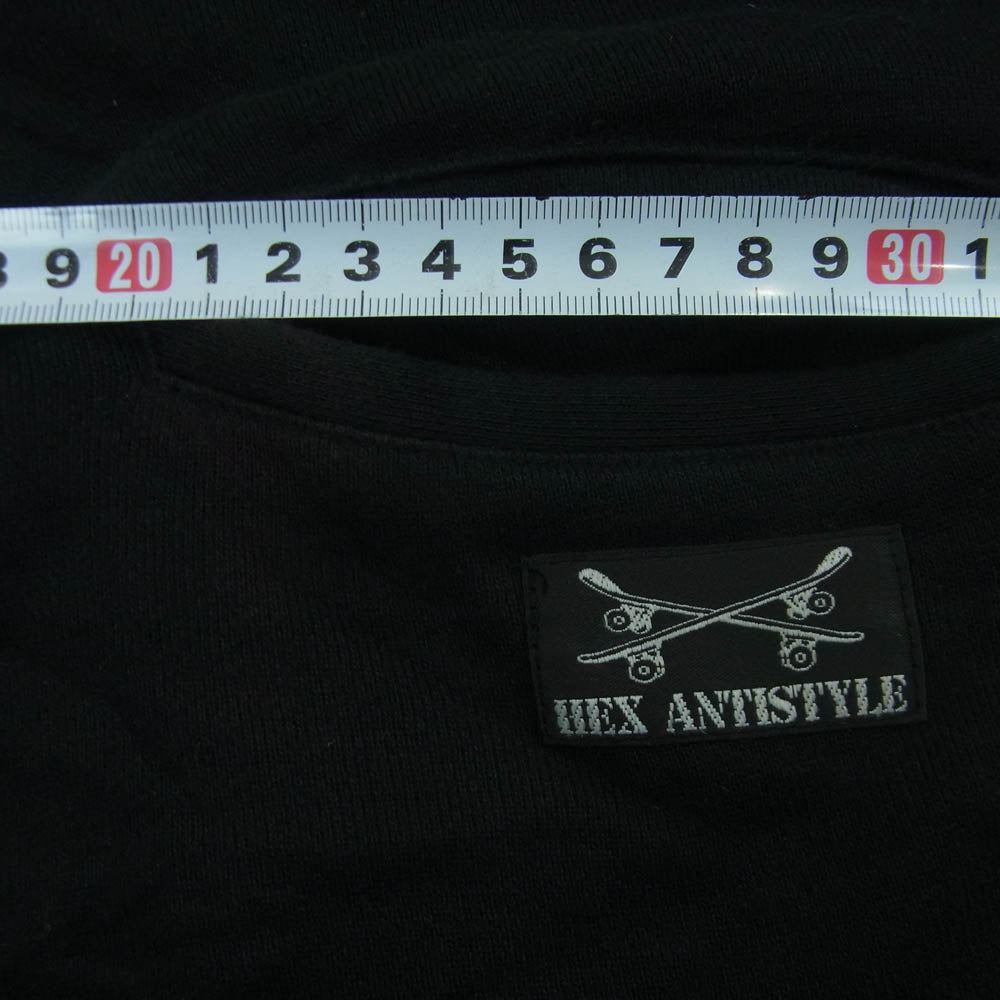 HEX ANTISTYLE ヘックスアンチスタイル 刺繍 スタッズ スウェット 七分丈 ハーフ パンツ ブラック系 M【中古】