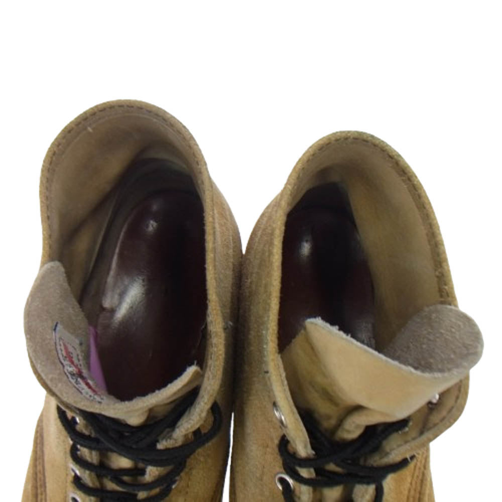 RED WING レッドウィング 8167 刺繍羽タグ アイリッシュセッター プレーントゥ スエード ブーツ ベージュ系 US8E【中古】