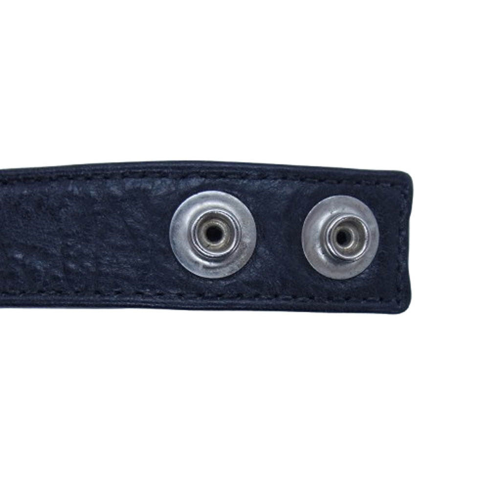 CHROME HEARTS クロムハーツ(原本無) 3BTN 2SNP クロスボール 3ボタン2スナップ レザー ブレスレット ブラック系【中古】