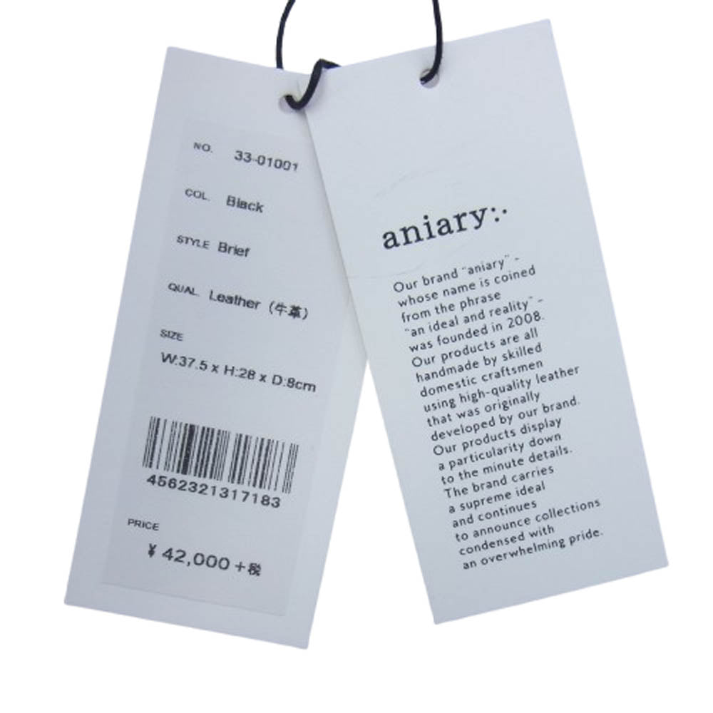 aniary アニアリ 33-01001 Brief ブリーフ バッグ ブラック系【新古品】【未使用】【中古】