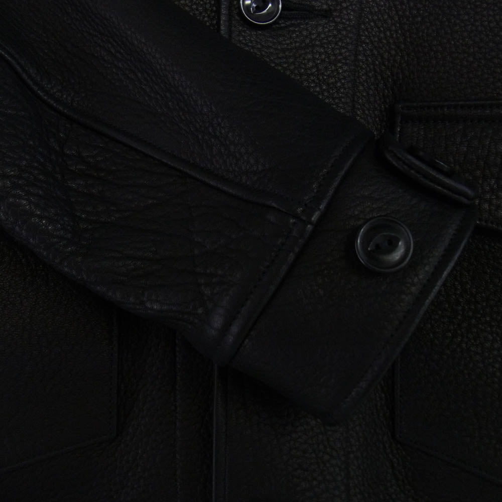 FINE CREEK LEATHERS ファインクリークレザー ACJK054 Joseph Jacket Deer ジョセフ レザー ジャケット ブラック系 42【極上美品】【中古】