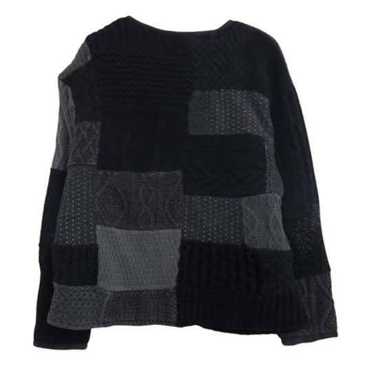 PORTER CLASSIC ポータークラシック H/W PATCHWORK CARDIGAN パッチワーク カーディガン ブラック系 2【中古】