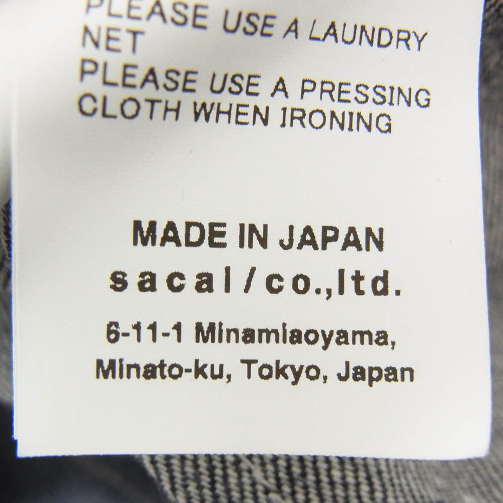 Sacai サカイ 25-07957 Denim Dress 再構築 デニム ドレス ミニスカート インディゴブルー系 2【中古】