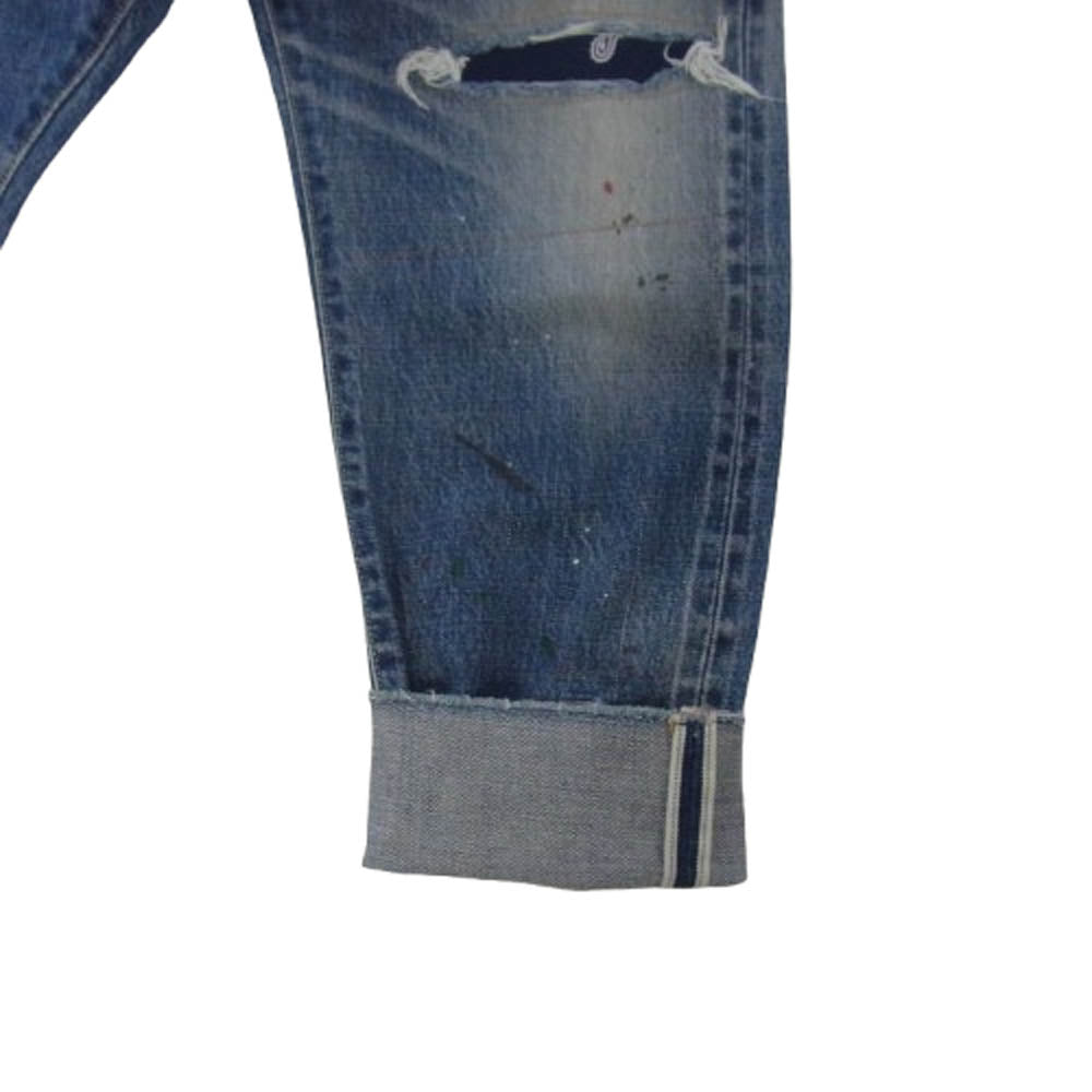 VISVIM ビズビム 0224905005011 SS JOURNEYMAN PANTS TACKED CRASH ジャーニーマン デニム パンツ インディゴブルー系 1【極上美品】【中古】