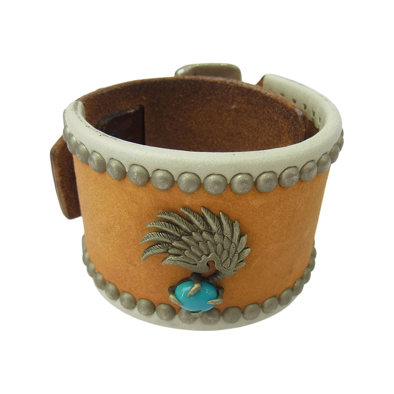 WOLF'SHEAD ウルフズヘッド 70mmサークルスタッズ ブレスレット 茶