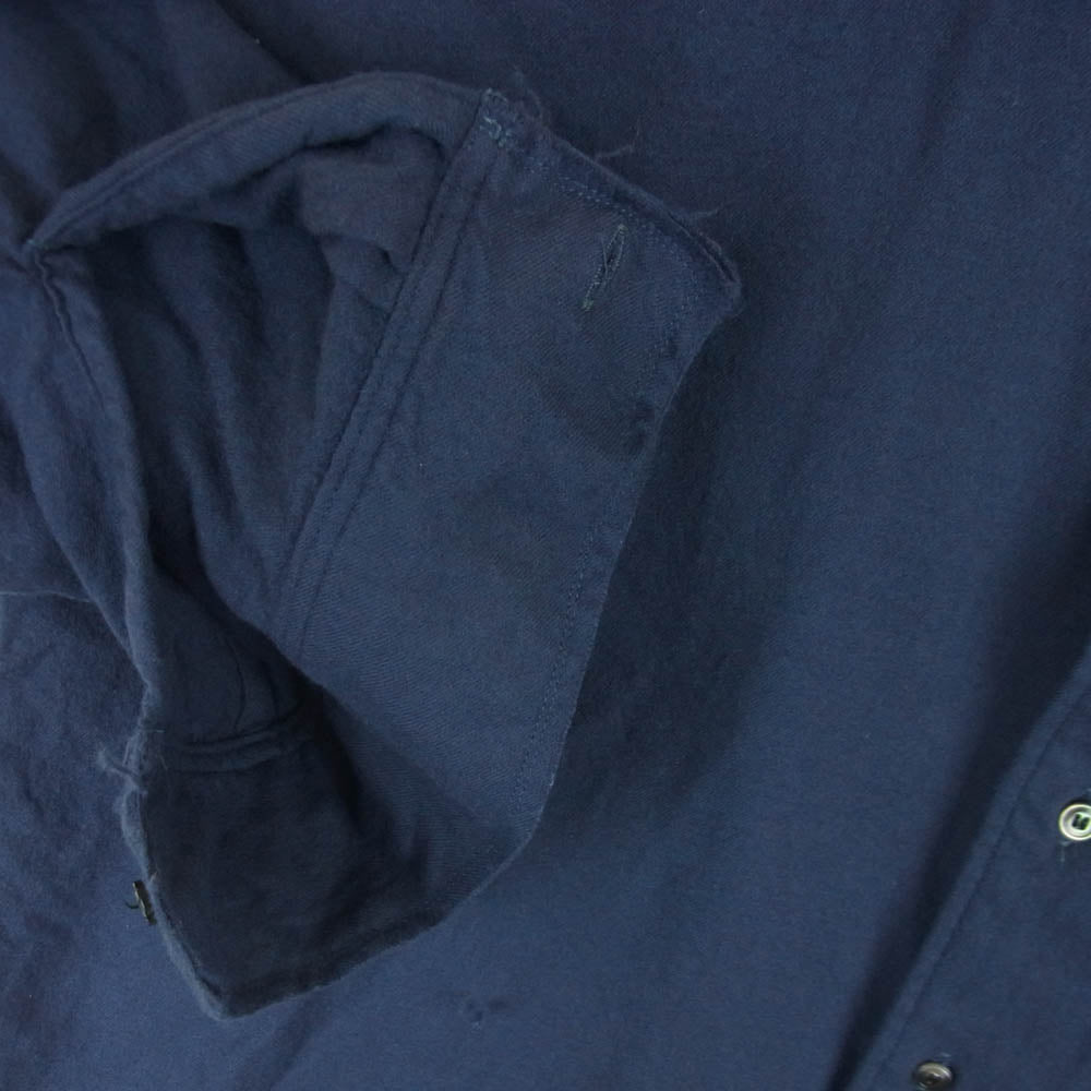 ANCELLM アンセルム ANC-SH22 WOOL FLANNEL SHIRT/NAVY ウール フランネル 長袖 シャツ ネイビー系 2【中古】