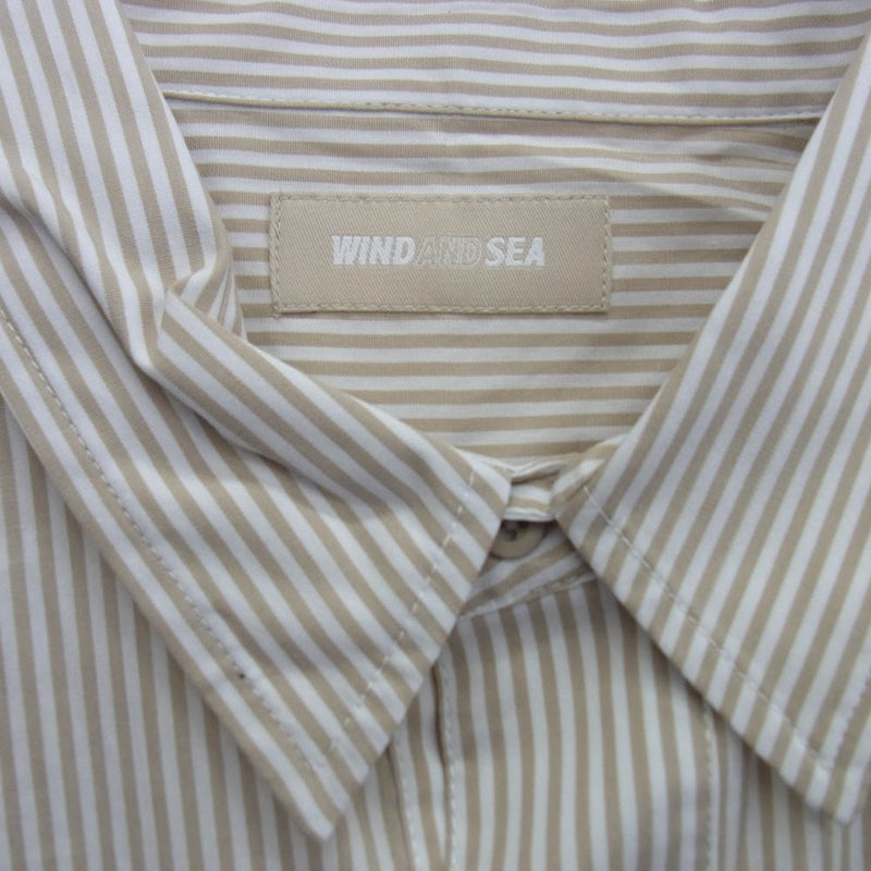 WINDANDSEA BRIEFING ベージュ 長袖シャツ M AZUL BY MOUSSY | ランダムペイント開襟シャツ (シャツ