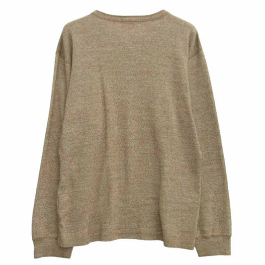 A BATHING APE アベイシングエイプ ワンポイント 猿ワッペン ヘンリーネック スウェット ベージュ系 ブラウン系 M【中古】