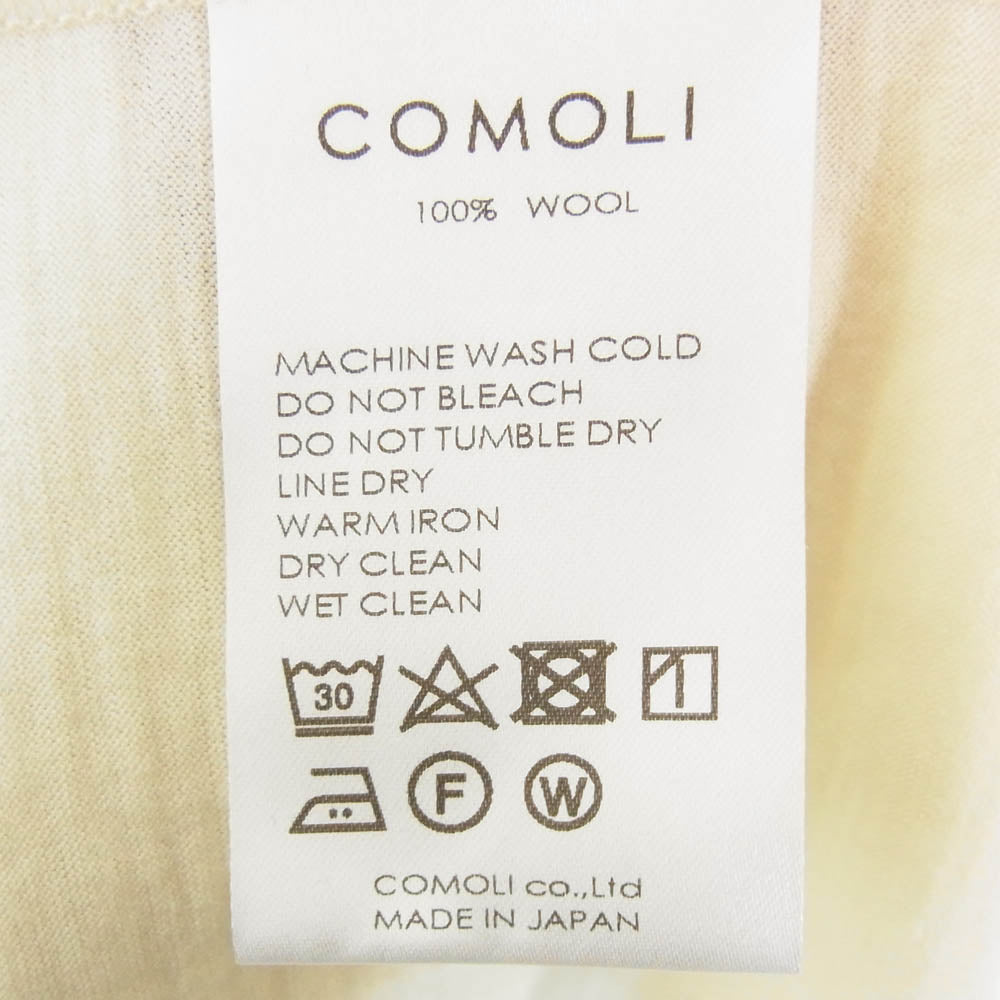 COMOLI コモリ 24SS Z01-05023 サマー ウール 半袖 Tシャツ オフホワイト系【中古】