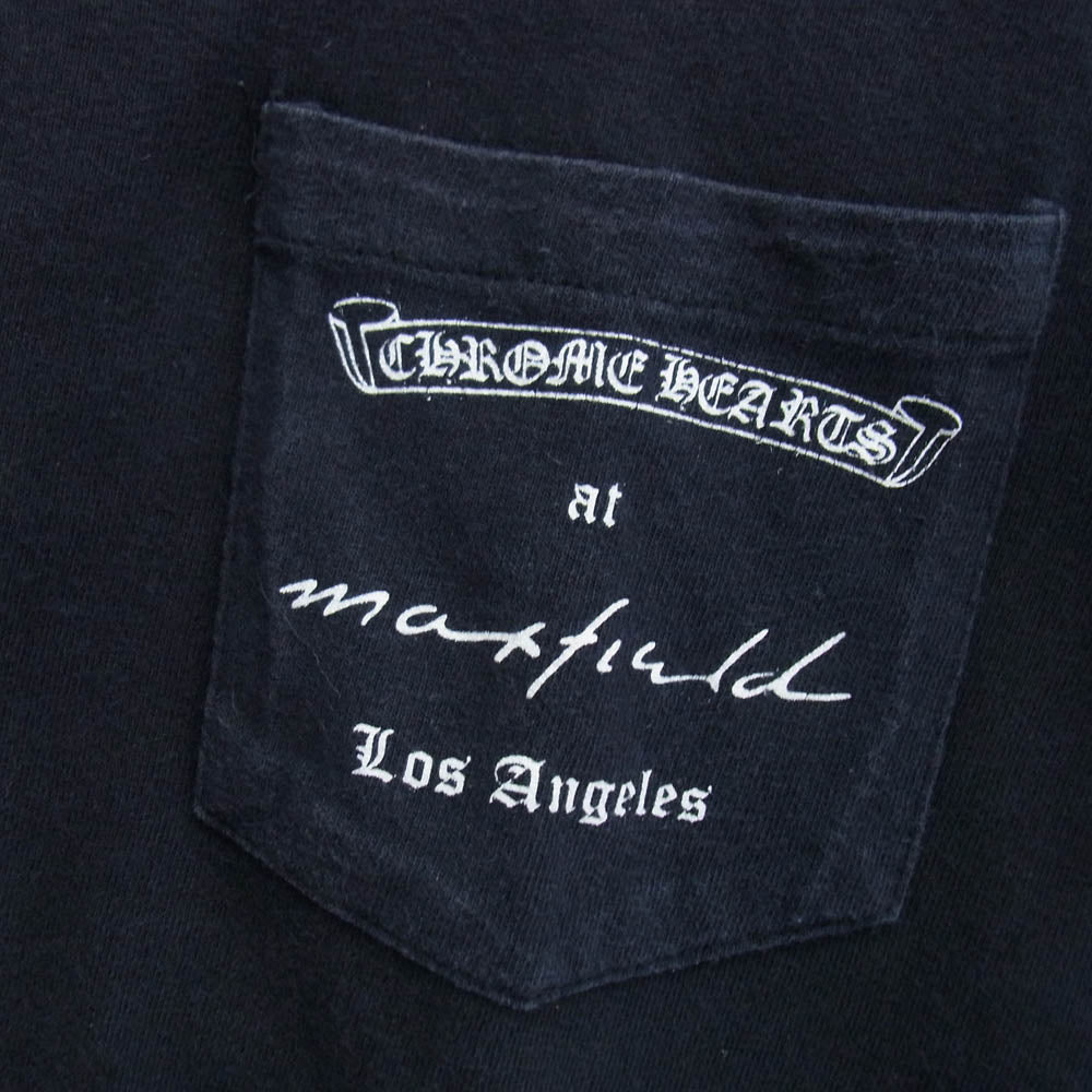 CHROME HEARTS クロムハーツ(原本無) OLD オールド Maxfield マックスフィールド ダガープリント ポケット 半袖 Tシャツ ブラック系 S【中古】