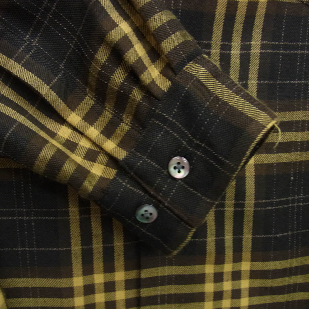 MINEDENIM マインデニム 23AW 2309-5003-67-032 Wool Check Open Collar SH レーヨン オープンカラー チェック シャツ ブラウン系 イエロー系 3【中古】