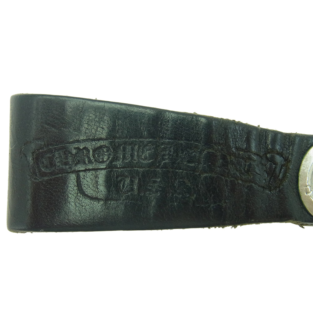 CHROME HEARTS クロムハーツ(原本無) BELT LOOP クロスボールボタン レザー ベルトループ ブラック系【中古】