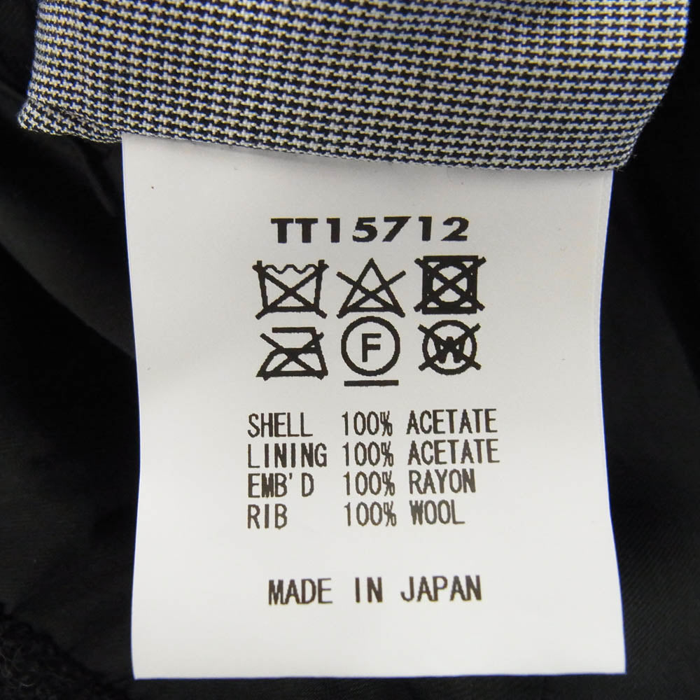TAILOR TOYO テイラー東洋 TT15712 SP スペシャル 港商 KOSHO Acetate Souvenir Jacket 60th Anniversary WHITE SNAKE × JAPAN MAP & SNAKE スカジャン スーベニア ジャケット ブラック系 小【美品】【中古】
