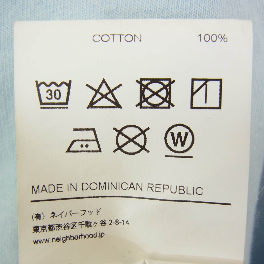 NEIGHBORHOOD ネイバーフッド 19SS 182LBFRN-STM01S × Fragment Design SLUMBERS/C-TEE SS フラグメント デザイン イーグル ロゴプリント ショートスリーブ 半袖 Tシャツ ライトブルー系 L【中古】