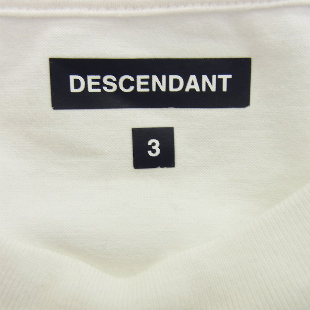DESCENDANT ディセンダント カシャロ 刺繍 ポケット ショートスリーブ 半袖 Tシャツ ホワイト系 3【中古】