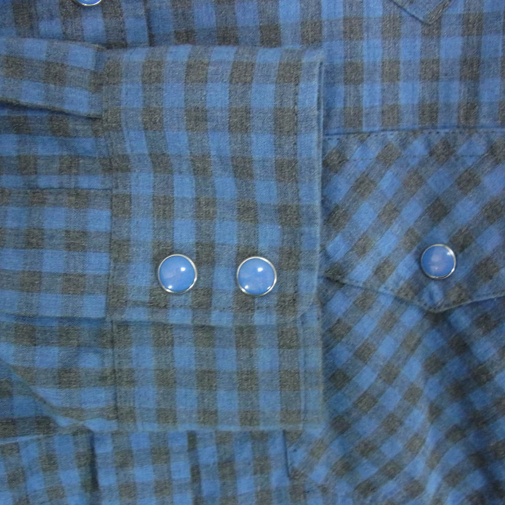 NEIGHBORHOOD ネイバーフッド 15SS 151BENH-SHM01 DEAD WOOD /C-SHIRT L.S コットン ウェスタン チェック 長袖 シャツ グレー系 ブルー系 L【中古】