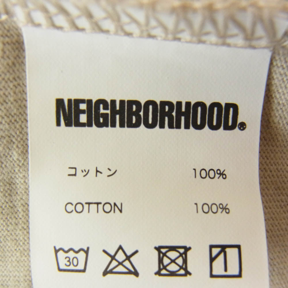 NEIGHBORHOOD ネイバーフッド 22SS 221PCNH-ST02 NH-2/C-TEE .SS THE NEIGHBORS ロゴプリント クルーネック ショートスリーブ 半袖 Tシャツ ベージュ系 L【中古】