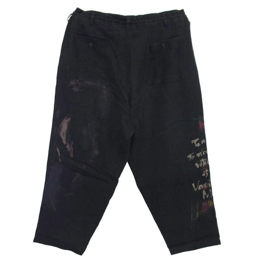 Yohji Yamamoto ヨウジヤマモト 20SS HN-P18-803 朝倉優佳 LOOK5 アシンメトリーPK・P グラフィックペイント パンツ ブラック系 マルチカラー系 2【中古】