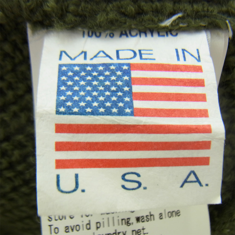 STUSSY ステューシー ロゴワッペン付 ニット キャップ モスグリーン系【中古】