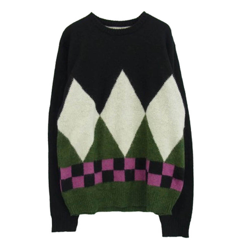 STUSSY ステューシー アーガイル モヘア混 ニット セーター マルチ