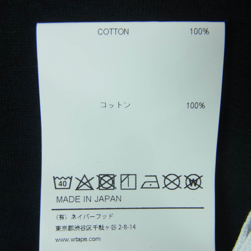 WTAPS ダブルタップス 23SS 231ATDT-CSM33 WTVUA SS COTTON wtvua ネックロゴ 刺繍 半袖 Tシャツ ブラック系 03【中古】