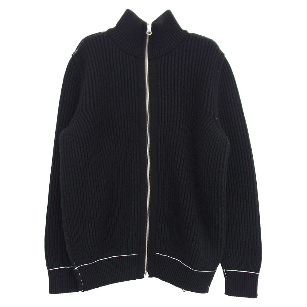 MAISON MARGIELA メゾンマルジェラ 21AW S62GP0047 MM6 エムエムシックス ドライバーズニット フルジップ カーディガン ブラック系 S【中古】 MAISON MARGIELA メゾンマルジェラ 21AW S62GP0047 MM6 エムエム
