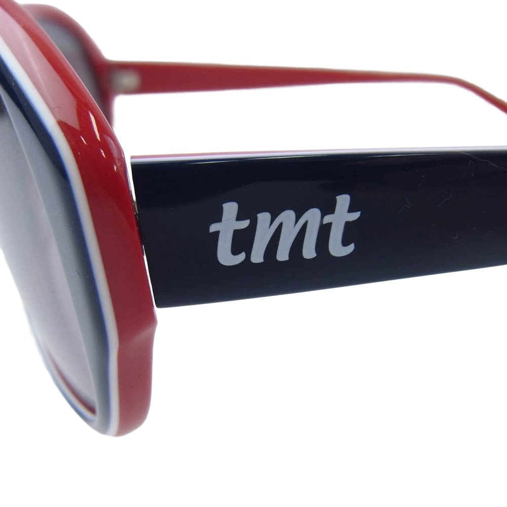 TMT ティーエムティー テンプルロゴ サングラス アイウェア ネイビー系 レッド系【中古】