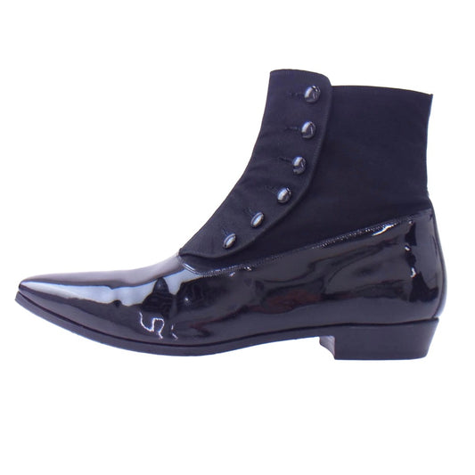 DIOR HOMME ディオールオム 06AW VVOC3833 エディ期 エナメル ボタンアップ レザー ブーツ ブラック系 43【中古】