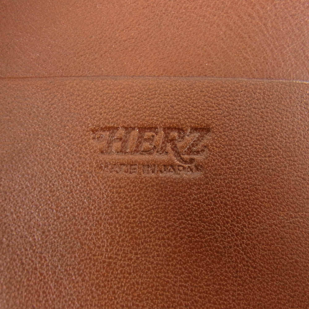 HERZ ヘルツ ライトウォレット 2つ折り ラウンド ミニ財布 ブラウン系【中古】