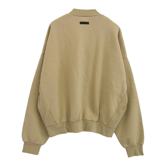 FEAR OF GOD フィアオブゴッド ESSENTIALS エッセンシャルズ ラバーロゴ モックネック 裏起毛 スウェット トレーナー XL ベージュ系 XL【中古】